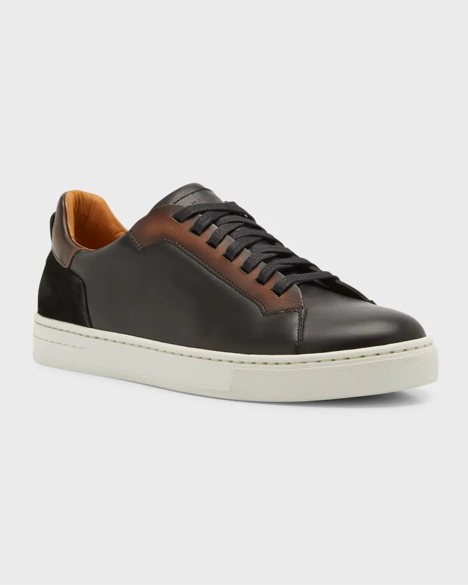 Amadeo Magnanni Men's Two-Tone Leather Low Top Sneakers