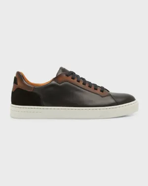 Amadeo Magnanni Men's Two-Tone Leather Low Top Sneakers