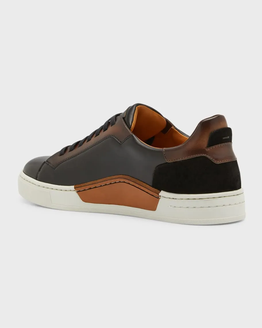 Amadeo Magnanni Men's Two-Tone Leather Low Top Sneakers