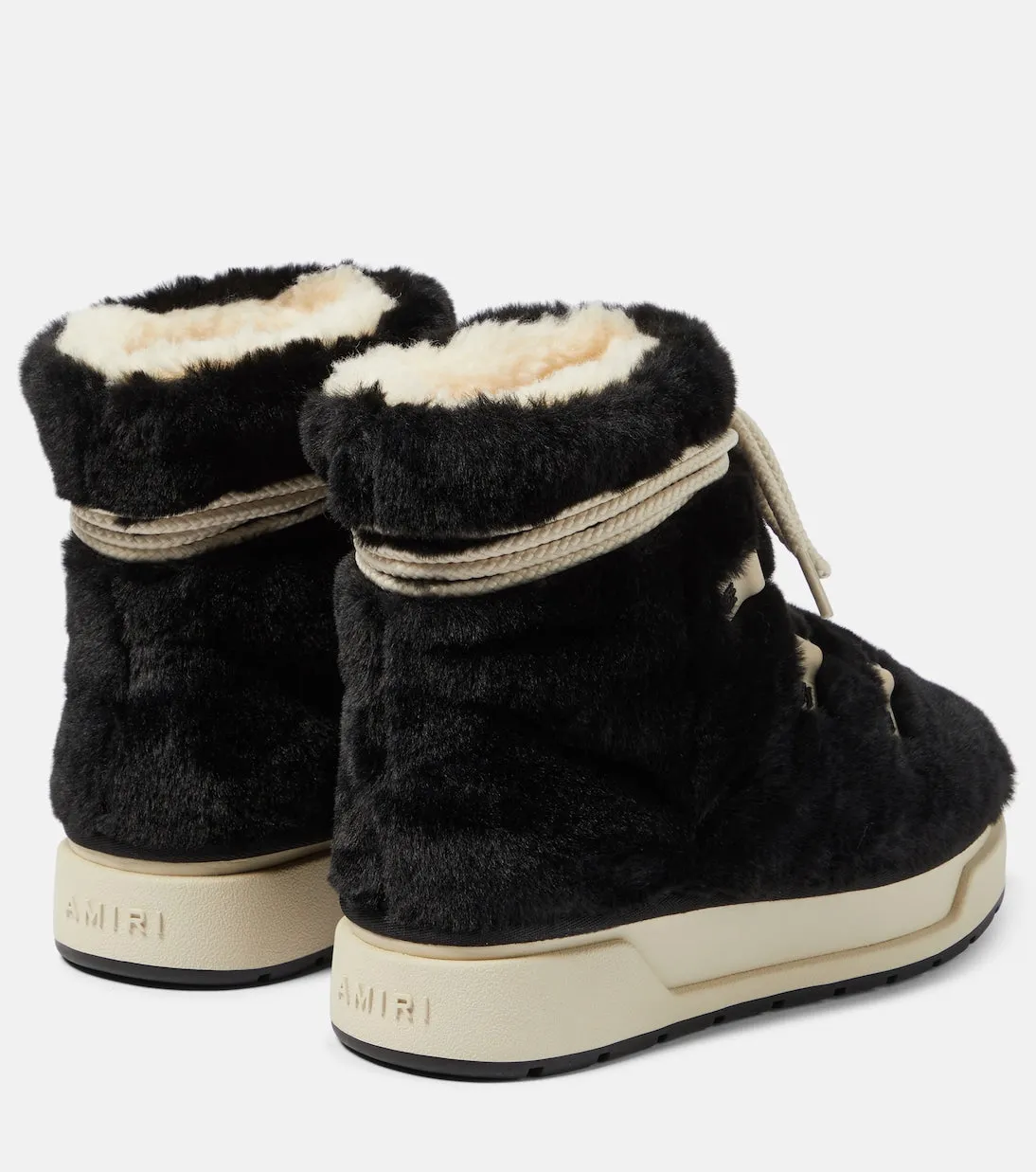 Amiri faux sheepskin malibu hi boots, black