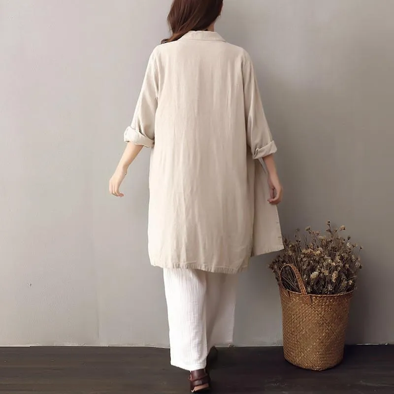 Beige Buttoned Up Linen Shirt | Zen