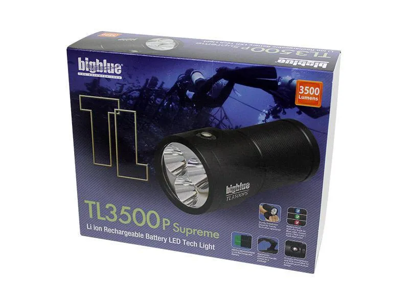 BigBlue 3500 Lumen Narrow Beam Technical Light with Extended Battery - Black