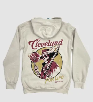 Cleveland Basketball For Life Cream Hoodie