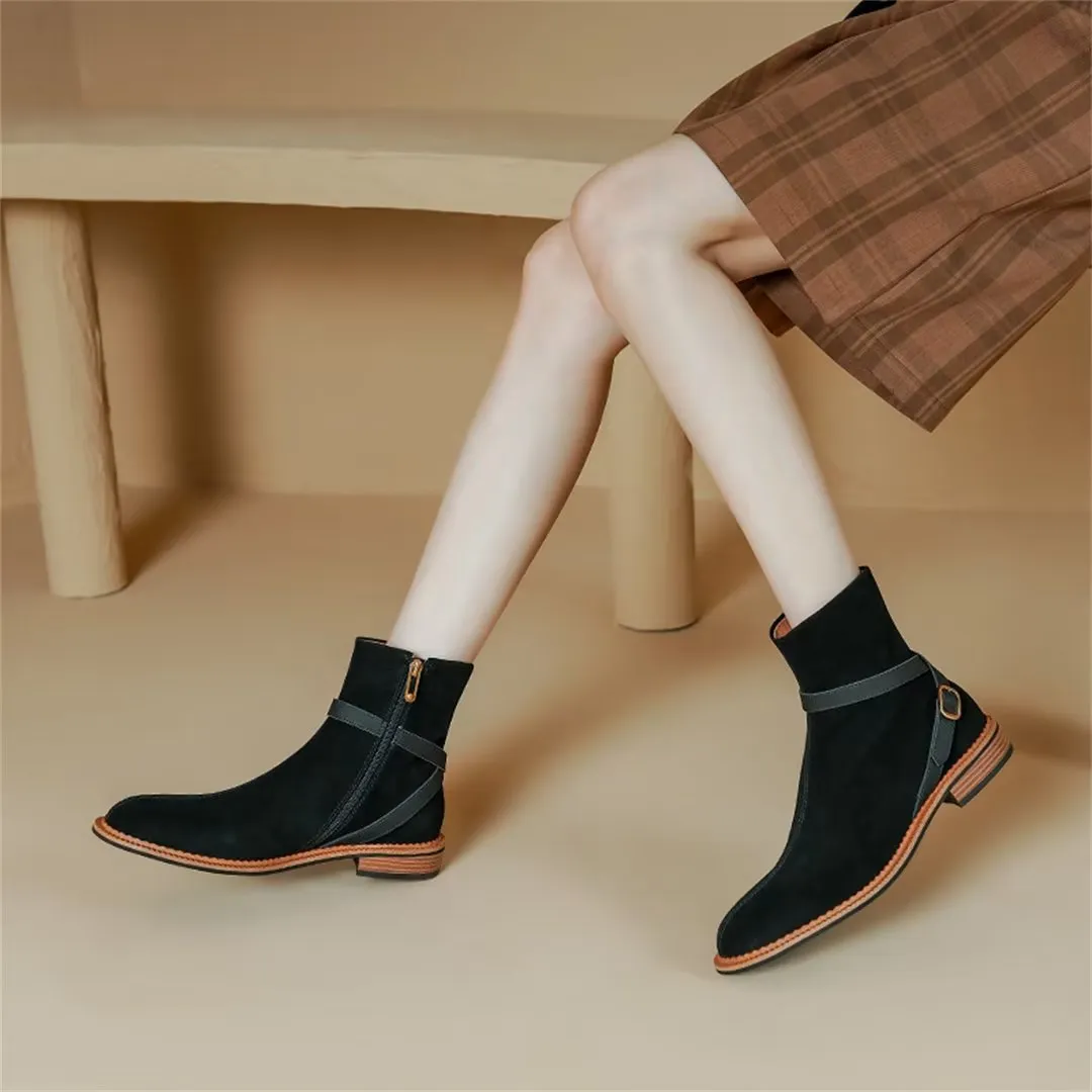 Contemporary Ankle Leather Boots