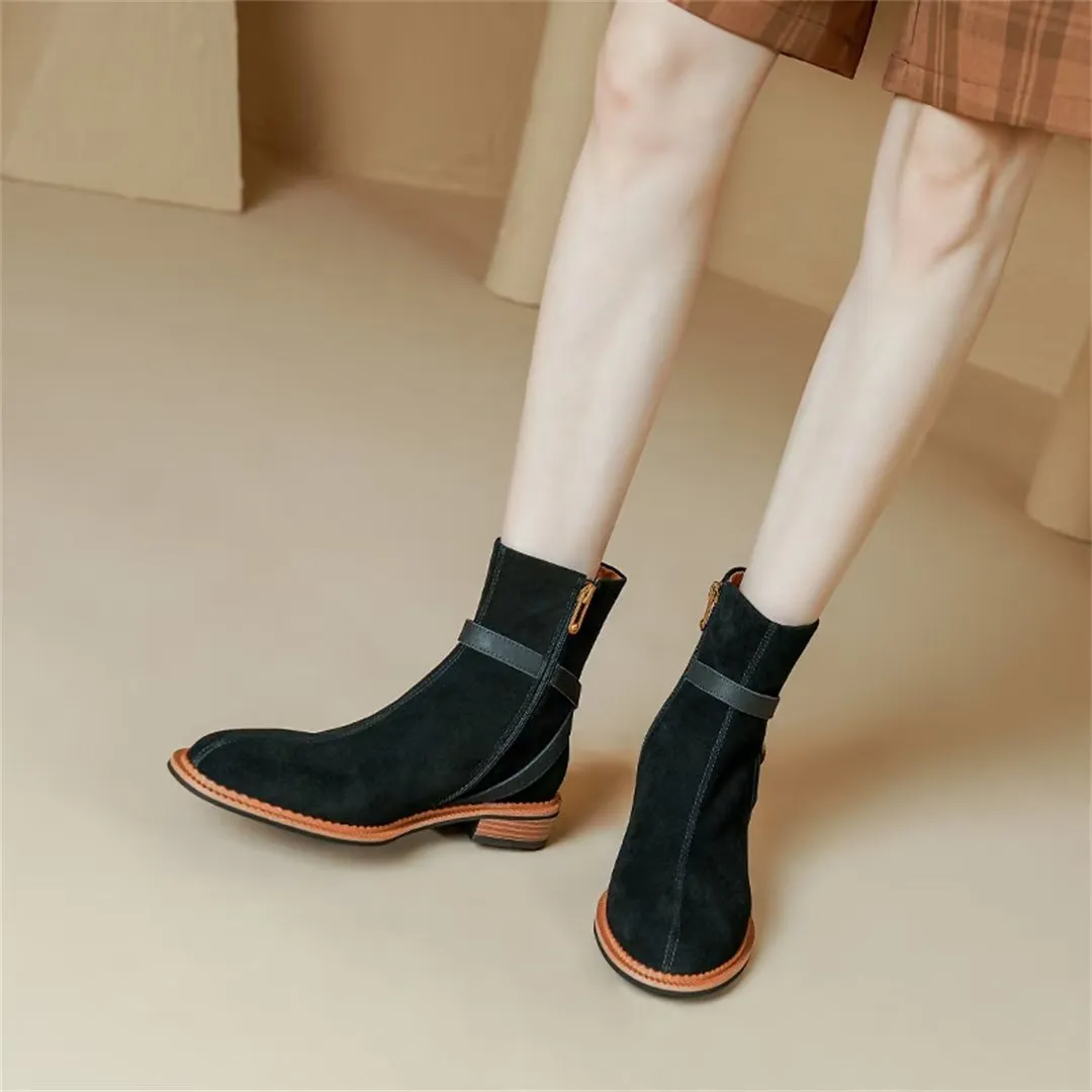 Contemporary Ankle Leather Boots