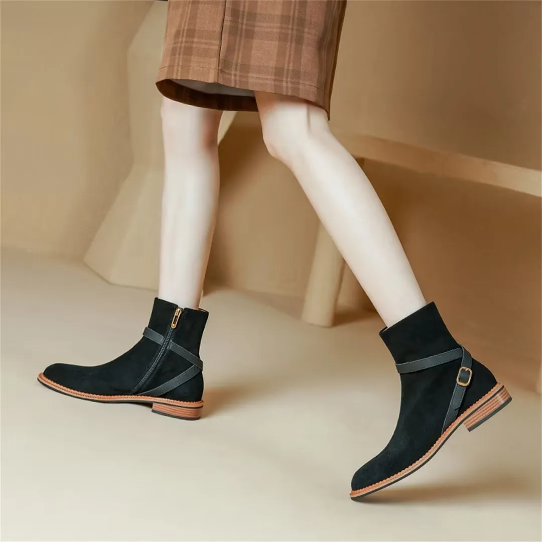 Contemporary Ankle Leather Boots