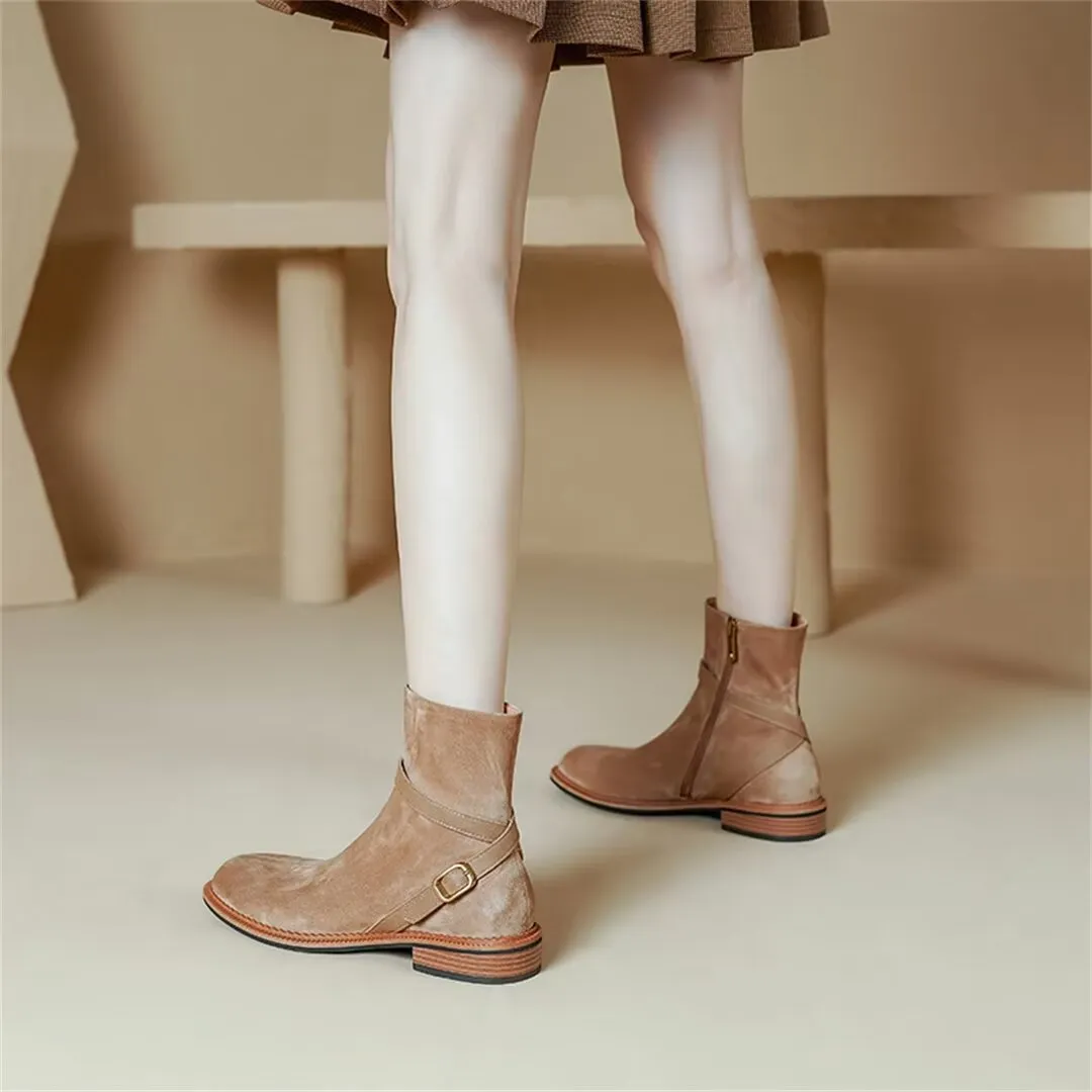 Contemporary Ankle Leather Boots