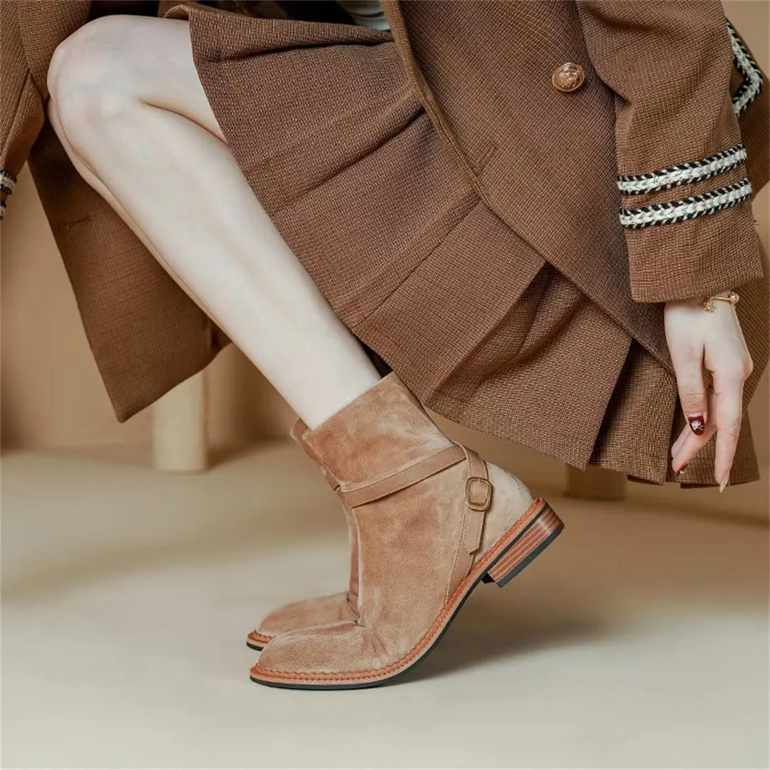 Contemporary Ankle Leather Boots