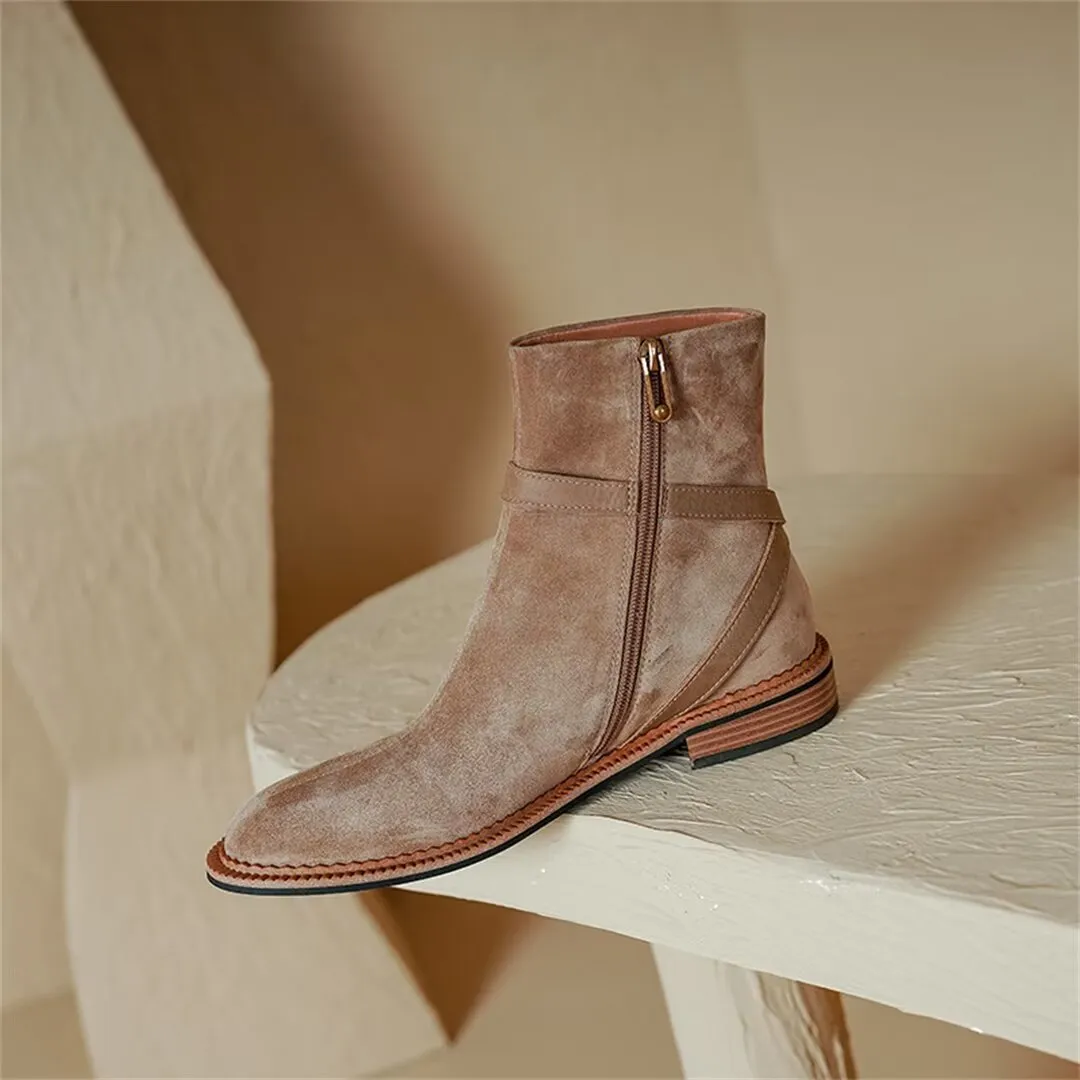 Contemporary Ankle Leather Boots