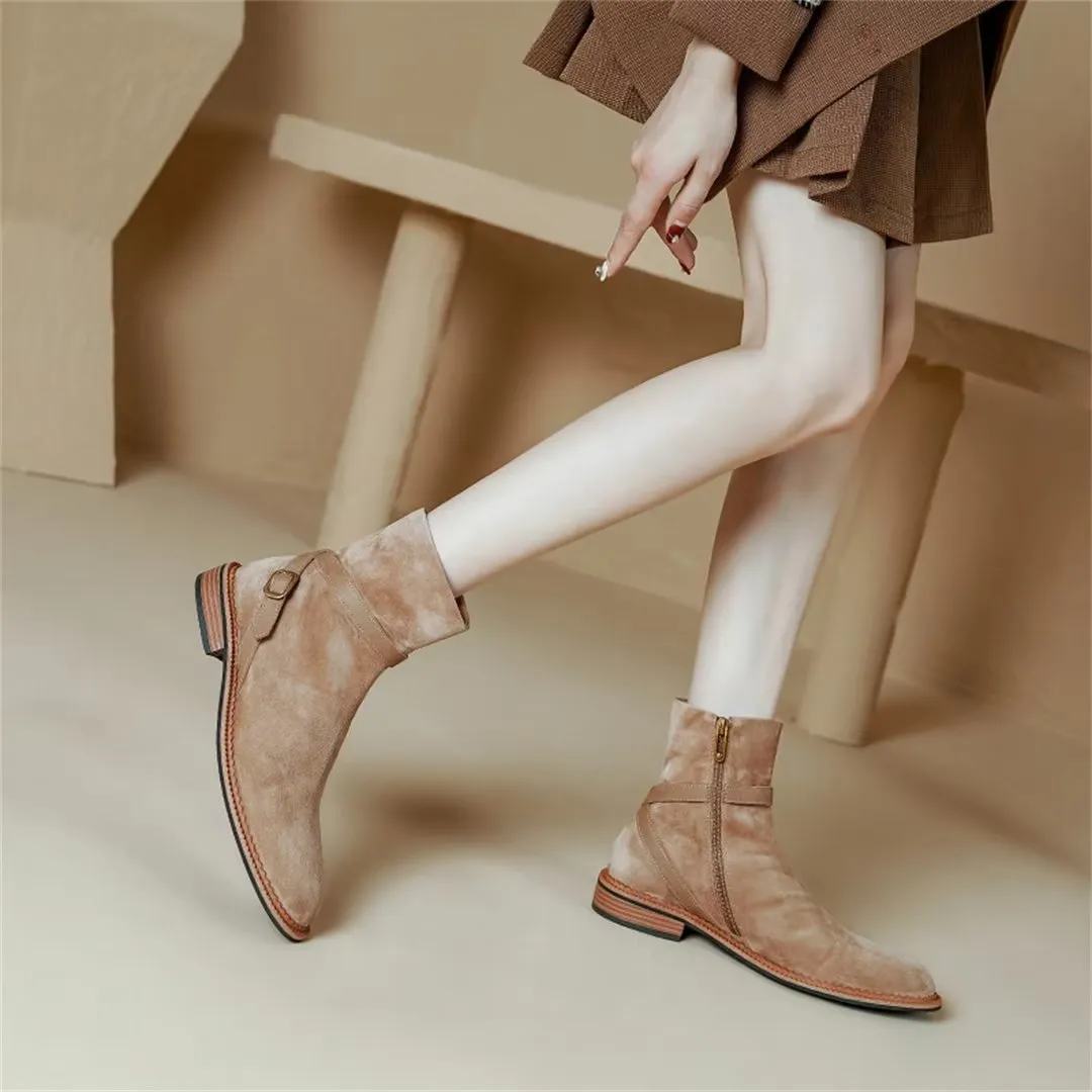 Contemporary Ankle Leather Boots