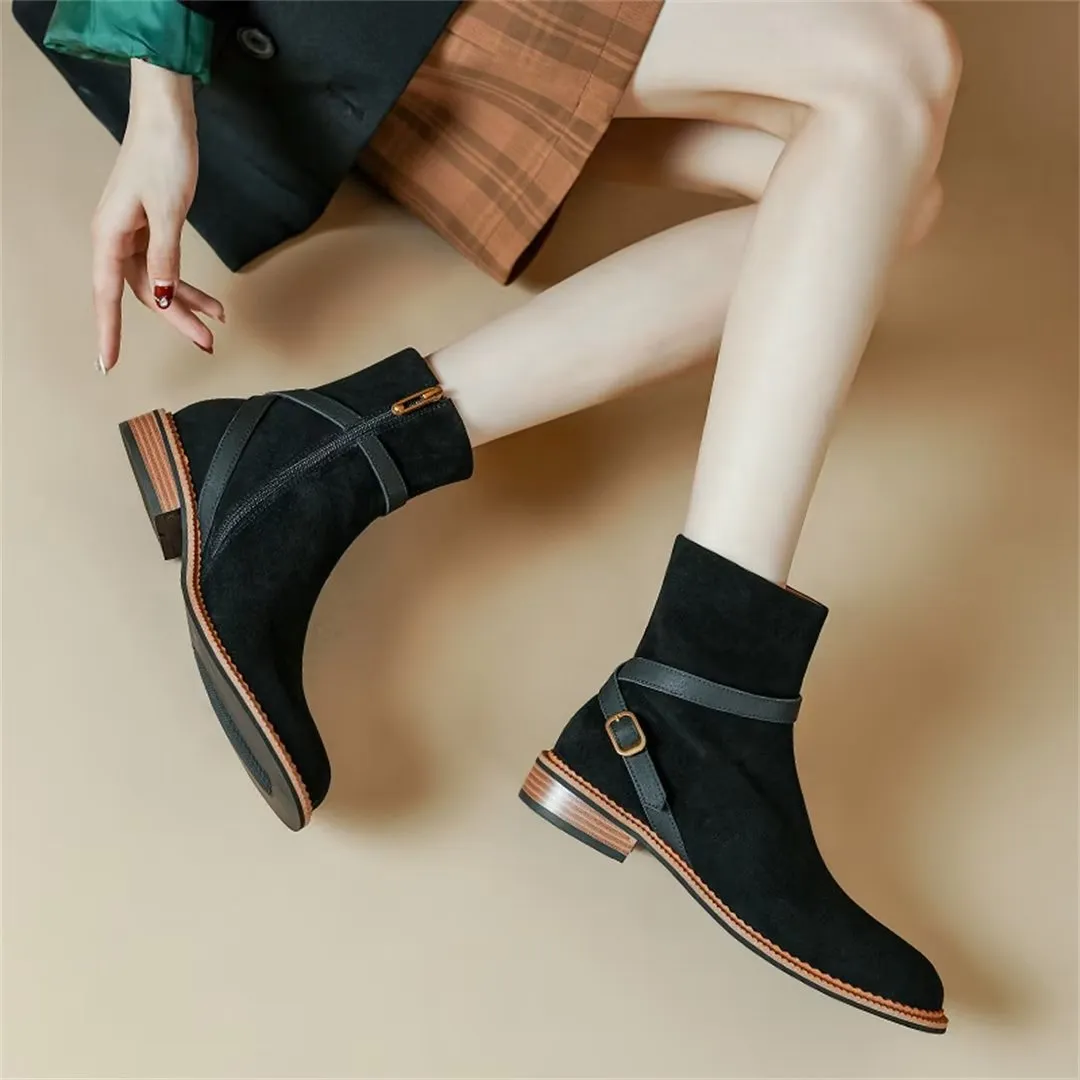 Contemporary Ankle Leather Boots