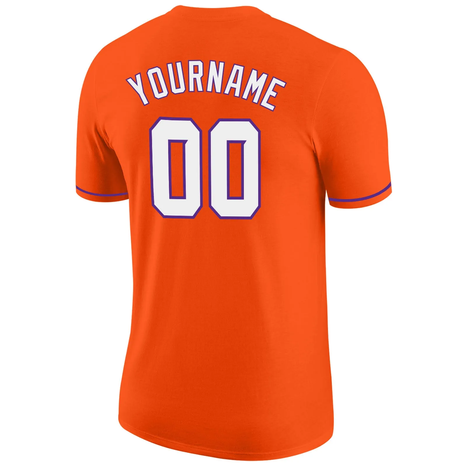 Custom Orange White-Purple Performance T-Shirt