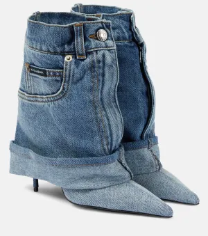 Dolce&Gabbana patchwork denim ankle boots, blue