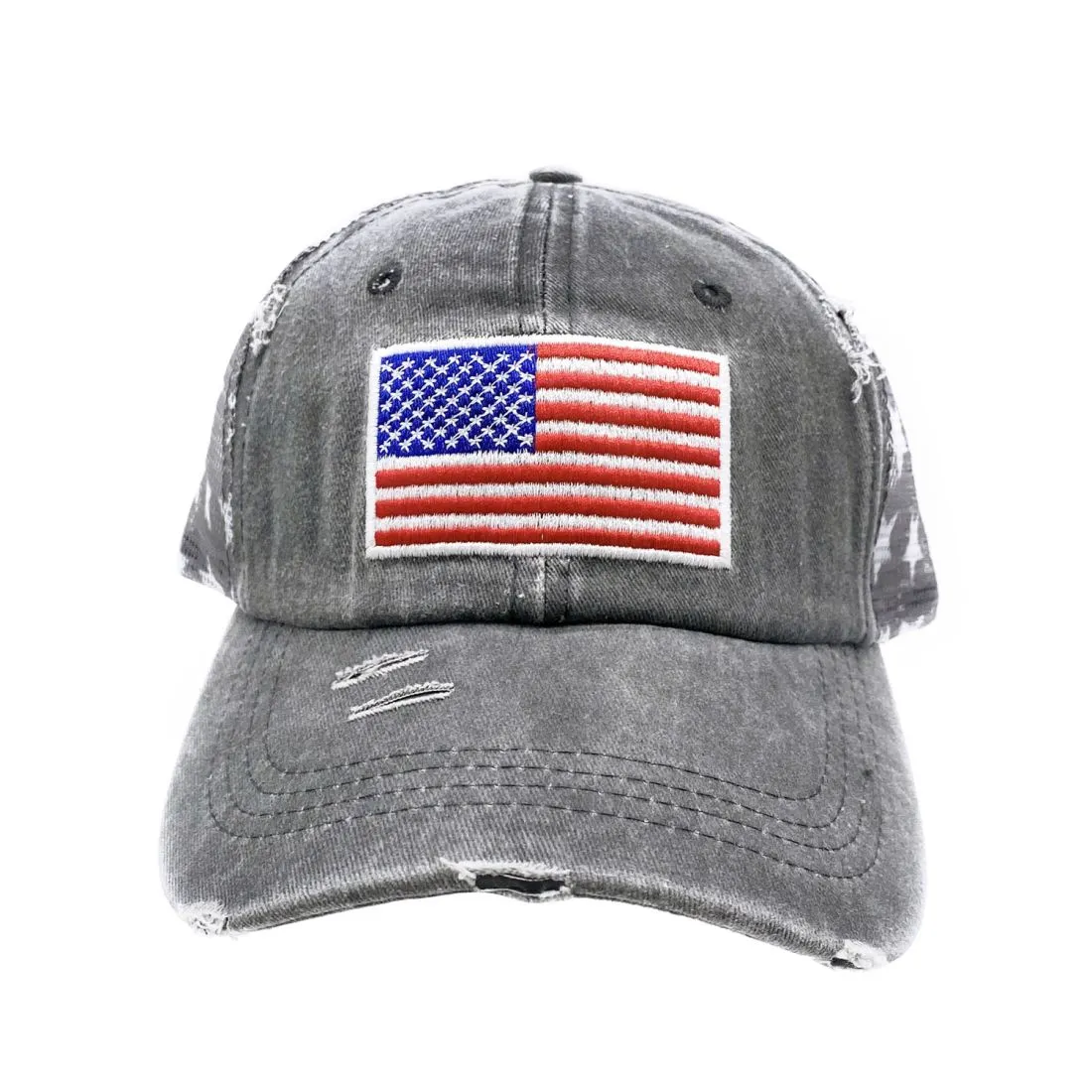 Empire Cove Distressed Washed USA Flag Stars Baseball Trucker Caps Patriotic Hat