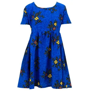 Empire Line Tea Dress - Blue Freesia