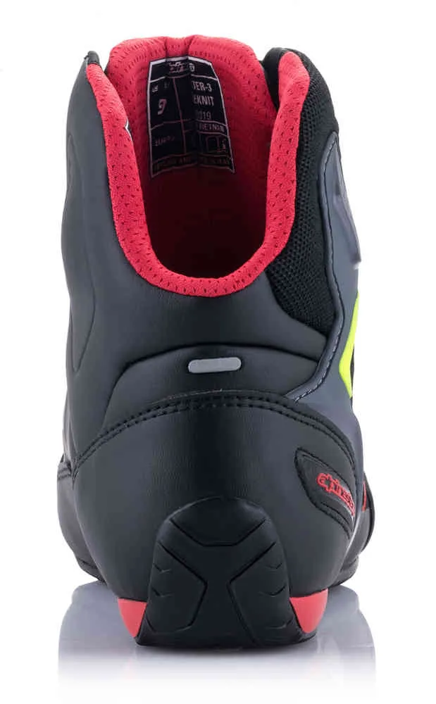 Faster 3 Rideknit Alpinestars Motorcycle Shoes, Black/Red/Yellow