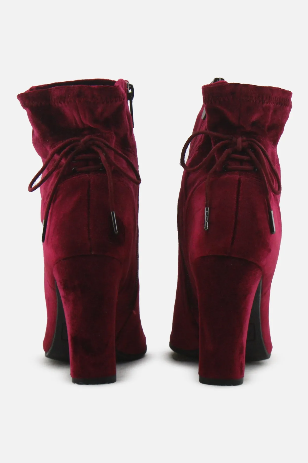 Francesca's Zipper Block Heels Ankle Boots | Suede