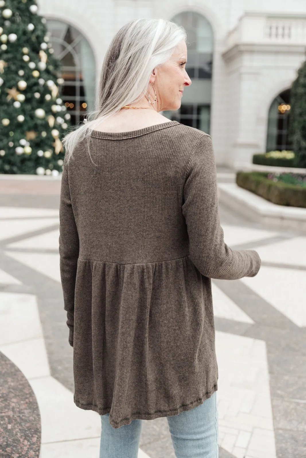 Giddy Up Babydoll Tee in Olive