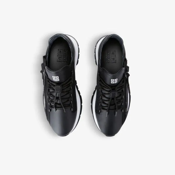 Givenchy Leather Specter Zip Low Top Sneakers, Black