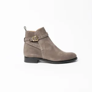 Goodyear Welt Short Ankle Boots in Grey Suede