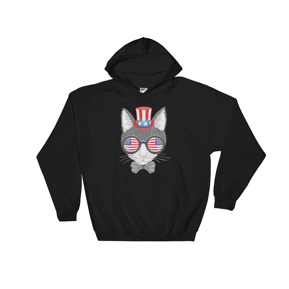 Gray Cat With Hat & Double Sunnies Hoodie