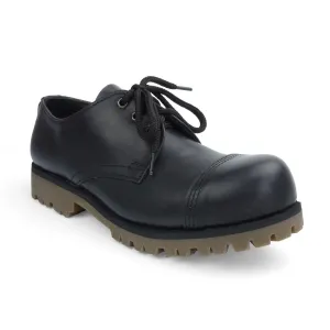 Industrial British Steel Cap Leather Shoes Low Cut Black