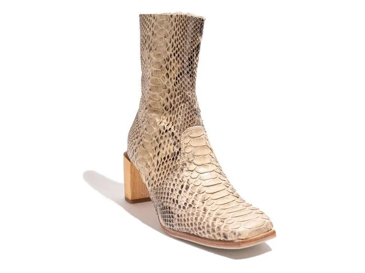 JAMES SMITH ORTONA BOOT IN CREMA SNAKE