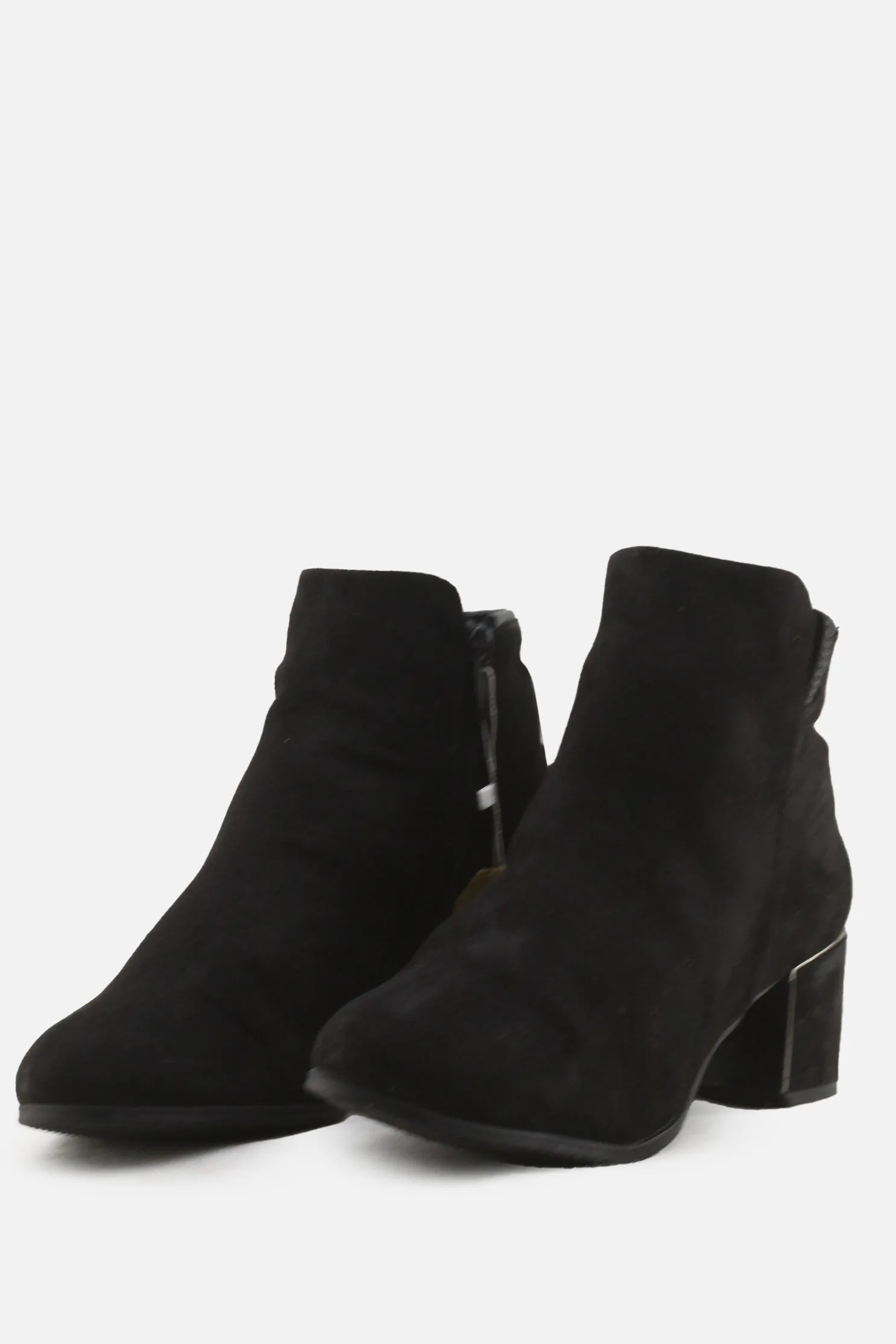 Jenny Fairy Zipper Block Heels Ankle Boots | Suede