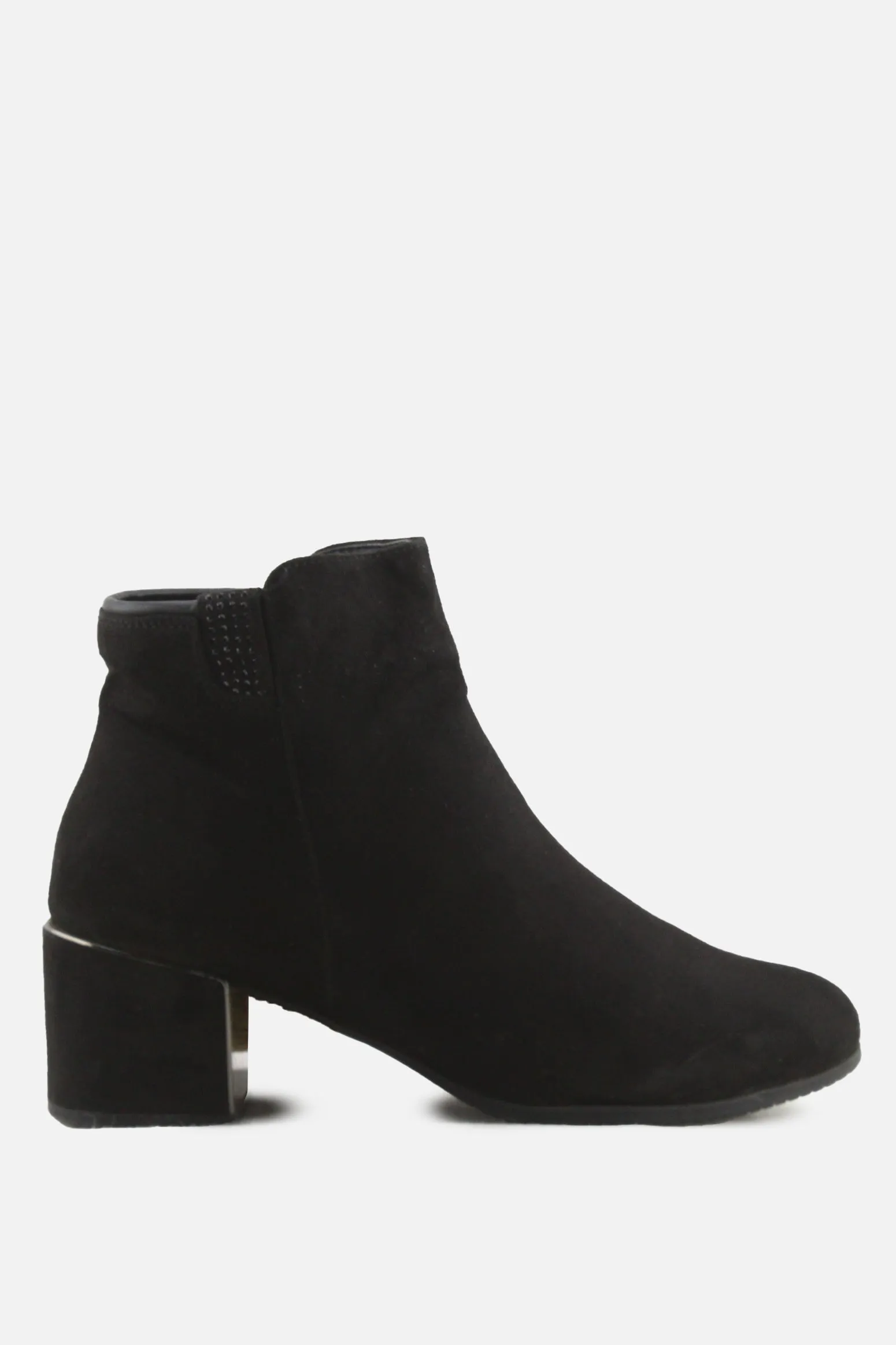 Jenny Fairy Zipper Block Heels Ankle Boots | Suede