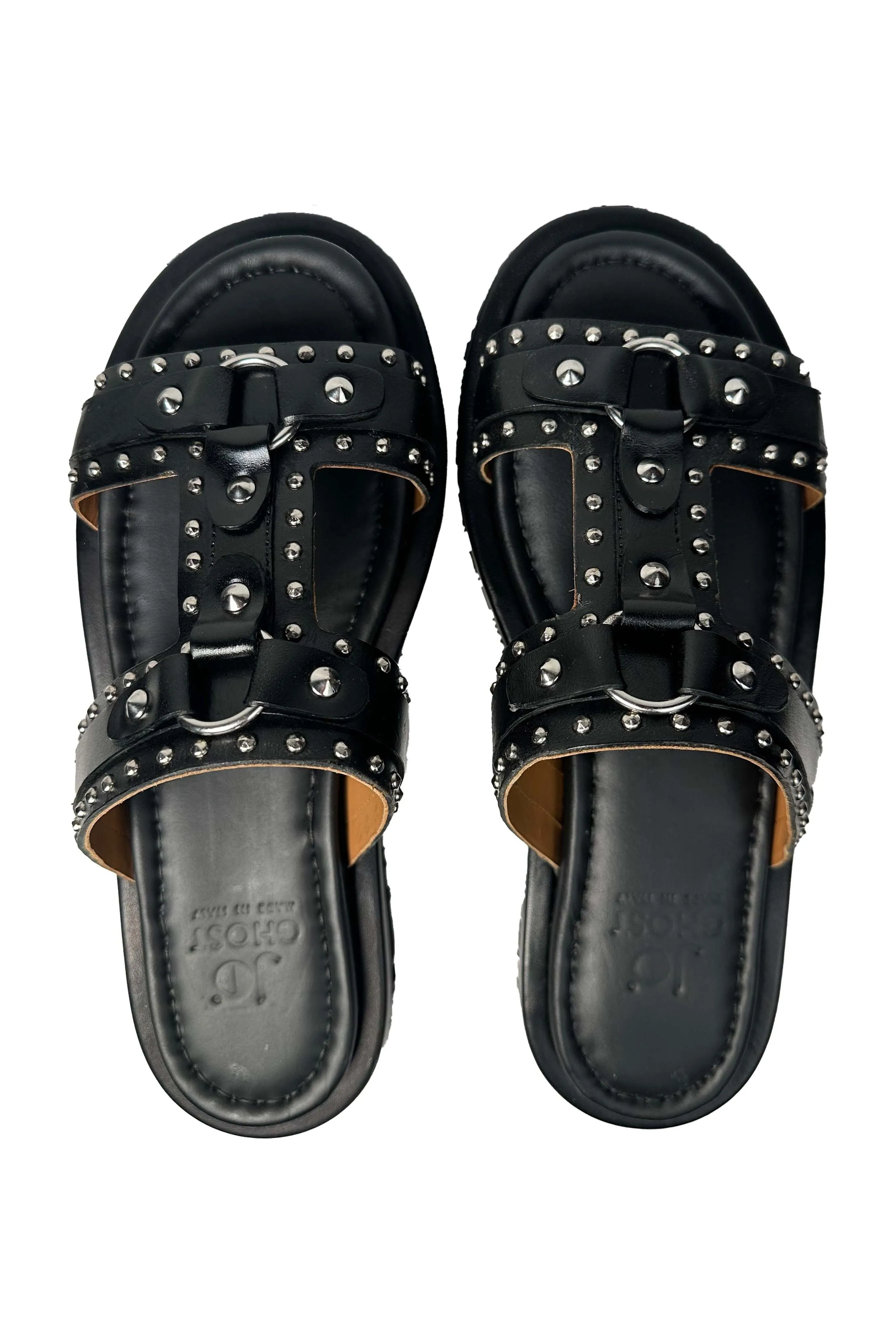 Jo Ghost Adaline Embellished Double Band Slide 5062 | Black