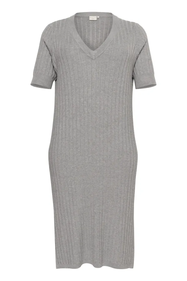 Kaffe Curve Lona Knit Dress in Grey