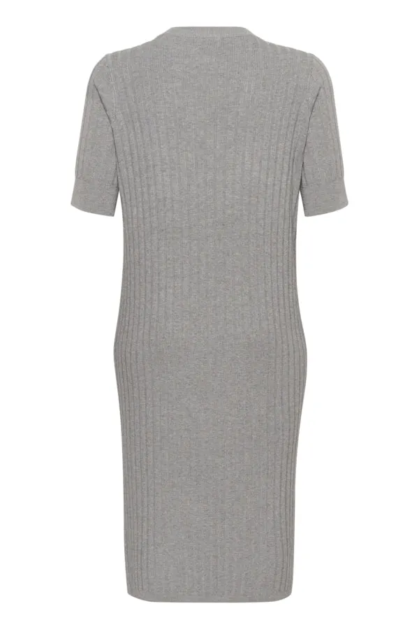 Kaffe Curve Lona Knit Dress in Grey