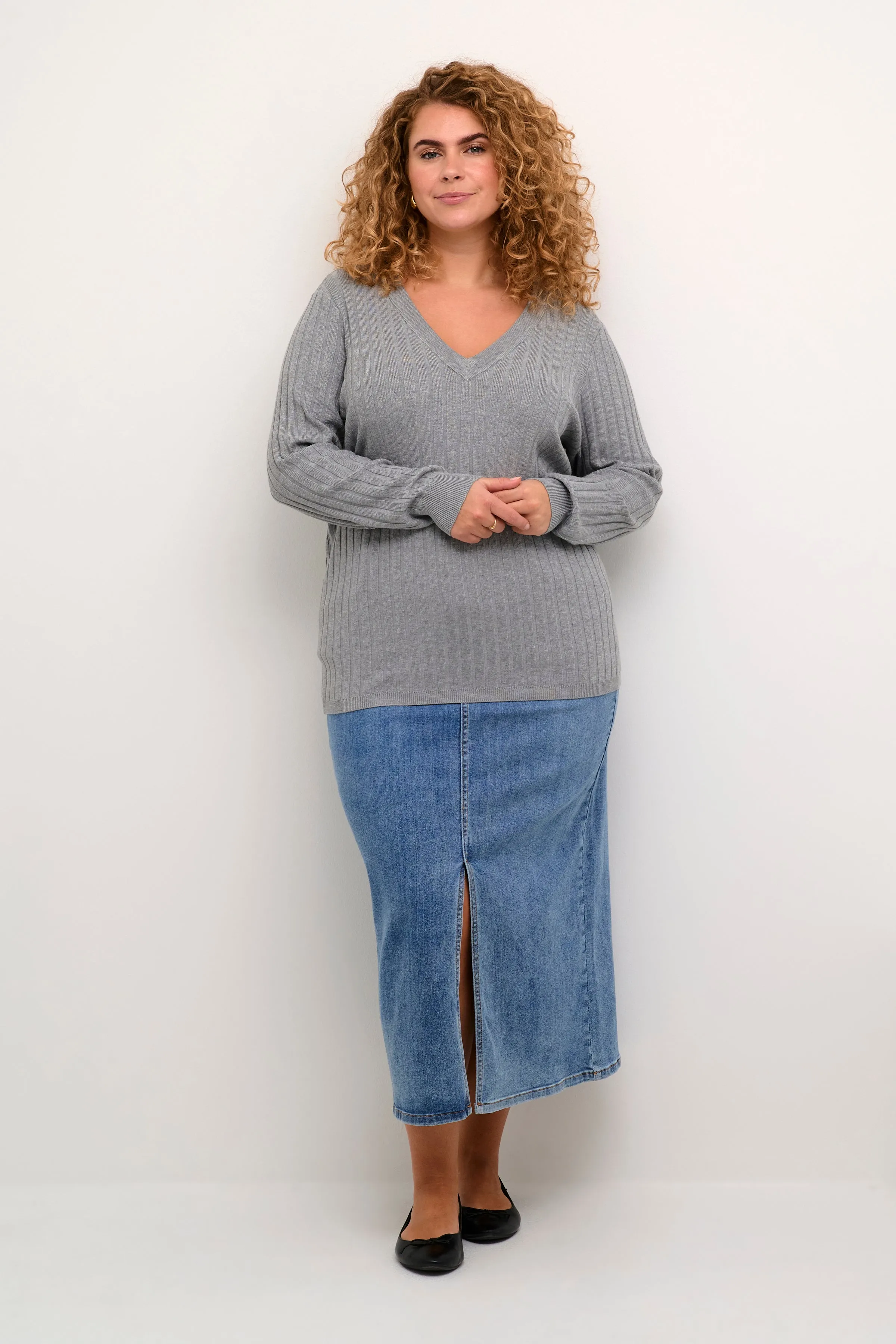 Kaffe Curve Lona Knit in Grey