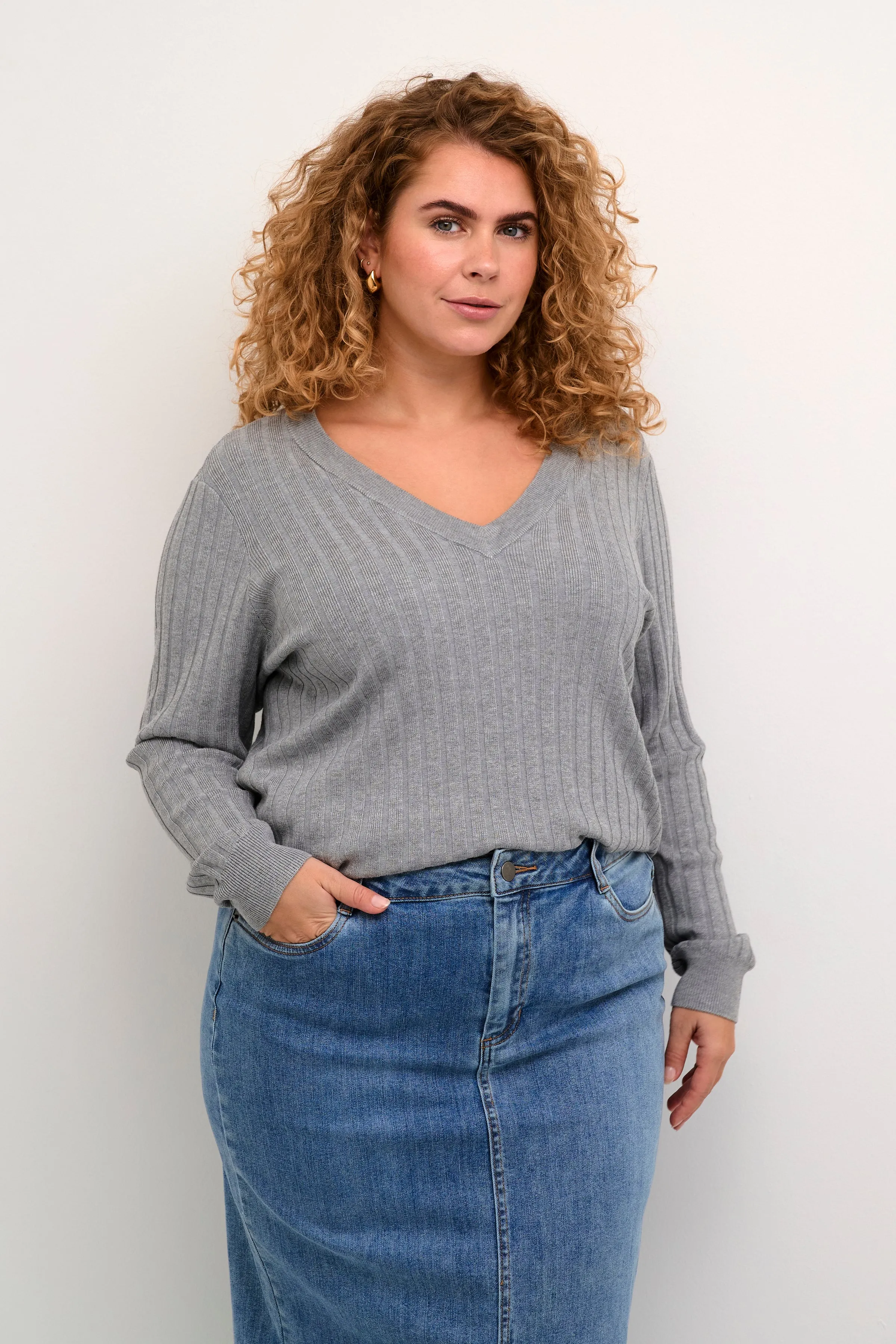 Kaffe Curve Lona Knit in Grey