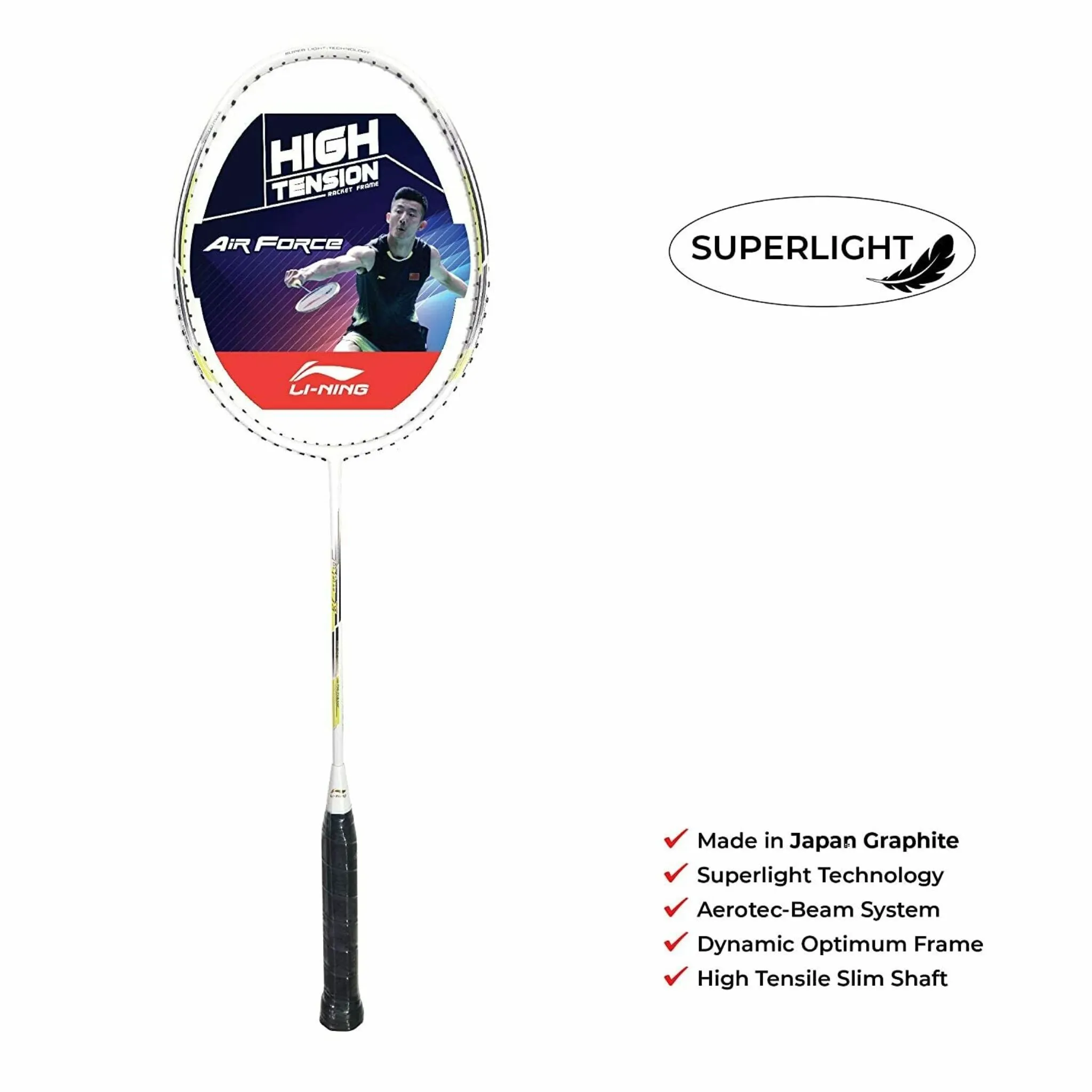 LI-NING Air-Force 79 White Badminton Racket | Lightweight and Powerful