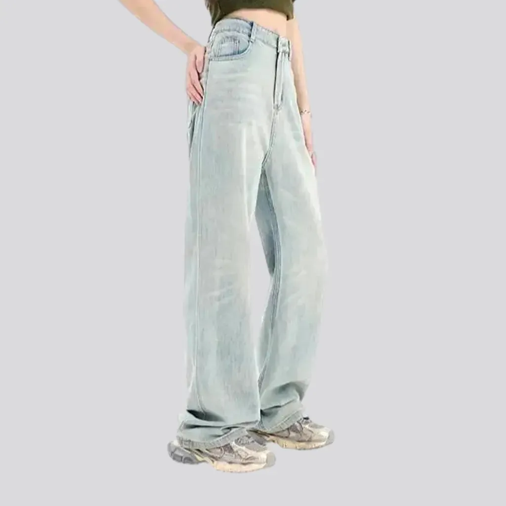 Loose fit aged boho style women's jeans