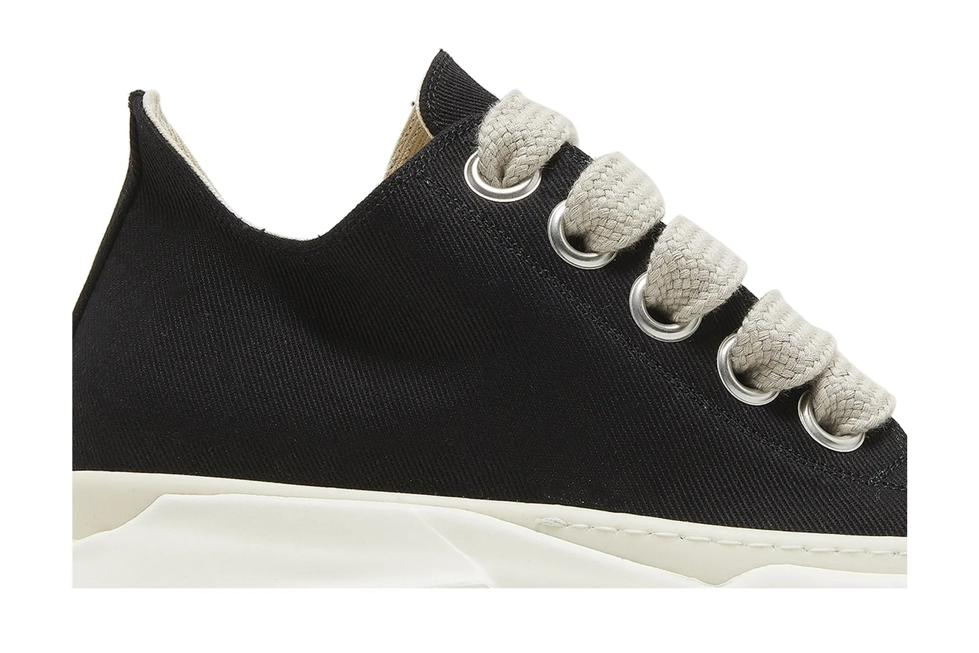 Low-top sneakers Rick Owens DRKSHDW Fogachine Cotton Denim Megalace Abstract Low, black