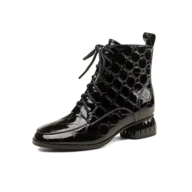 LuxeLeather Exotic Classy Ankle Boots