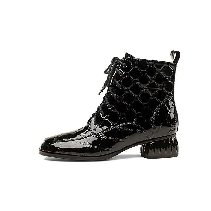 LuxeLeather Exotic Classy Ankle Boots