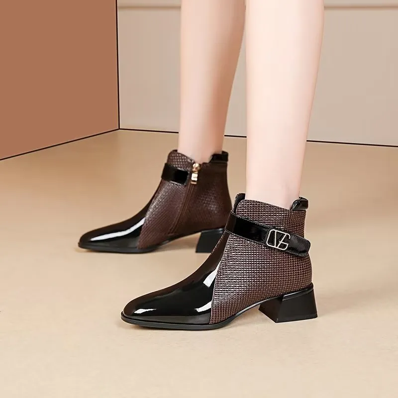 Luxury Exotic-Pattern Modish Ankle Boots