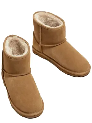 M&S | Womens Suede Boots Faux Fur Lining