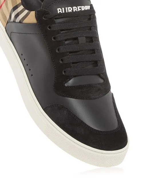 Black Stevie Low Top Burberry Mens Sneakers