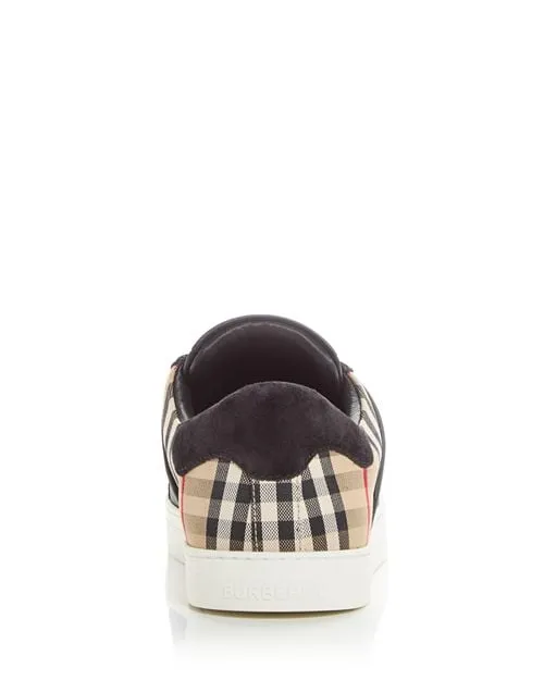 Black Stevie Low Top Burberry Mens Sneakers