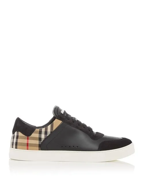 Black Stevie Low Top Burberry Mens Sneakers