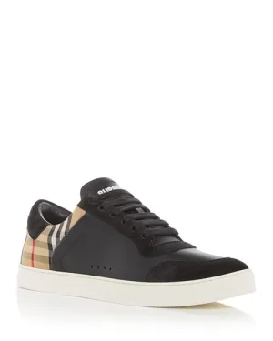 Black Stevie Low Top Burberry Mens Sneakers