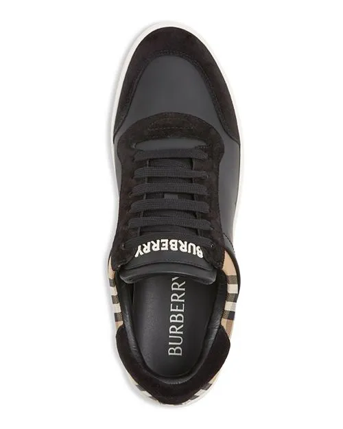 Black Stevie Low Top Burberry Mens Sneakers