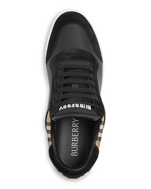 Black Stevie Low Top Burberry Mens Sneakers