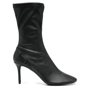 Oblique Strap Ankle Boots