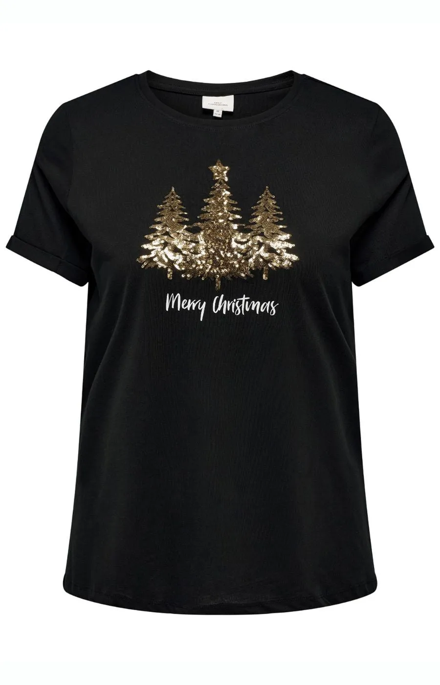 Only Carmakoma Christmas Gold Tree T-shirt