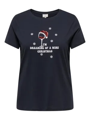 Only Carmakoma Wine Christmas T-shirt